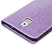 Note 3 Case,Samsung Galaxy Note 3 Case - Mavis's Diary Wallet Embossed Butterflies Flowers Design Folio Flip PU Leather with Stand Magnetic Closure Card Slot Shockproof Soft TPU Inner Cover - Purple