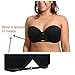 Women's Clear Backless Invisible transparent Strapless Wedding, Black, 36D