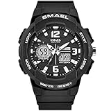 SMAEL Women's Sport Wrist Watch Quartz Dual Movement with Analog-Digital Display Watches for Women (Black)