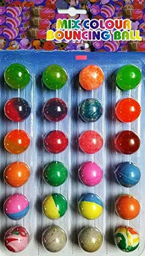 BabyBaba Crazy Bouncy Jumping Balls (Multi Colour Texture)- Set of 24
