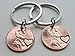 Double Keychain Set 2012 Penny Keychains With Heart Around Year, 13 Year Anniversary