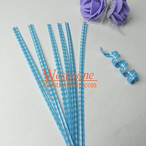 Weststone - 50 Pcs 4" Blue Plaid Plastic Twist Ties for Cello Bags - Blue - Thumbnail 2