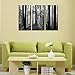 Visual Art Decor 3 Pieces Black and White Forest Wall Art Foggy Forest Pictures, Framed Canvas Wall Art Living Room Home Wall Decor