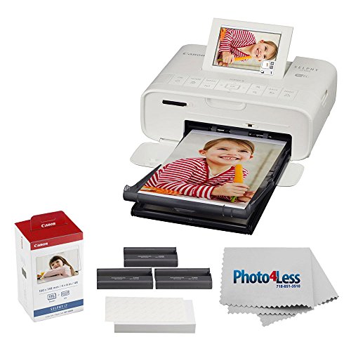 Canon SELPHY CP1300 Compact Photo Printer (White) + Canon KP108IN