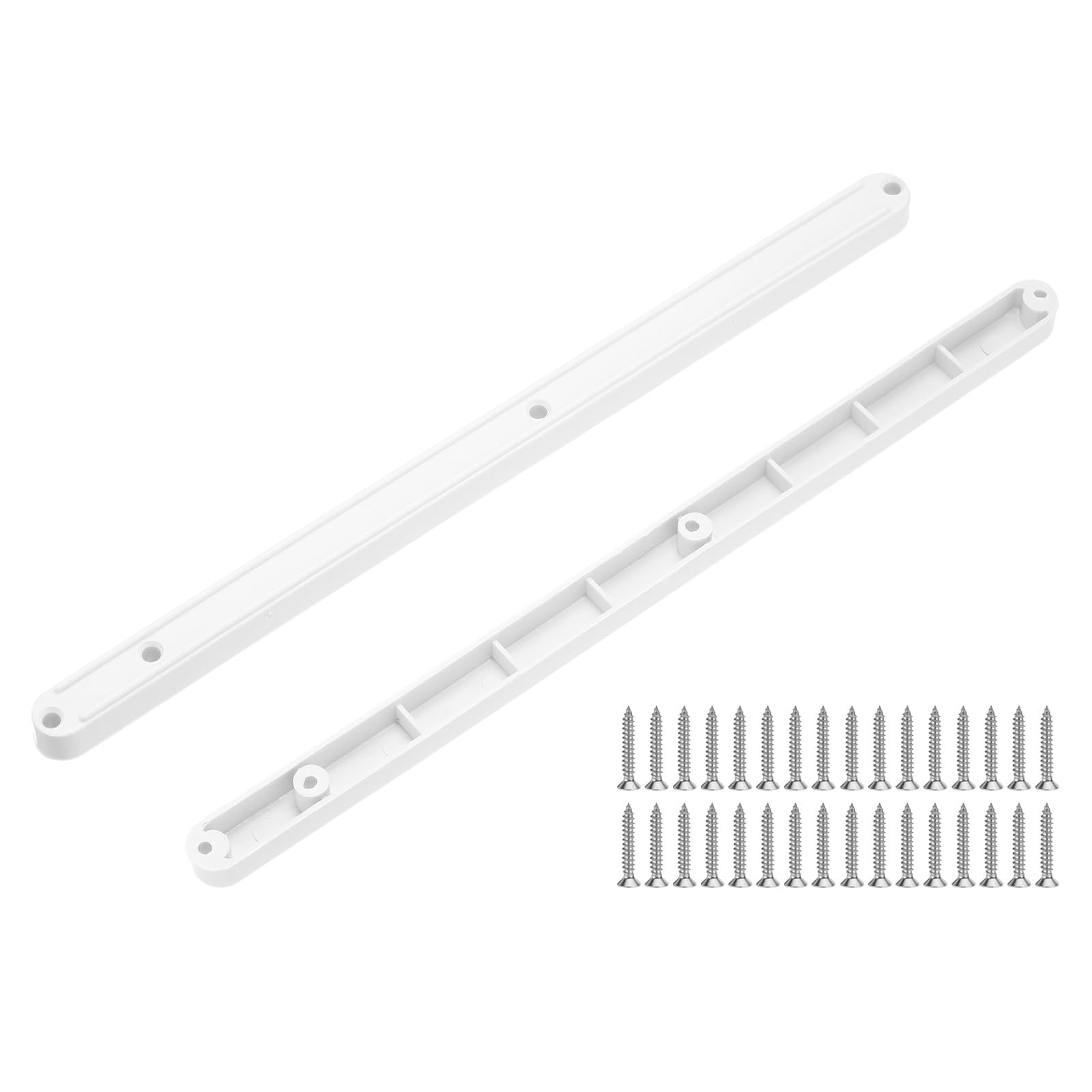 PATIKIL 12 Inch Drawer Slides, 8 Pcs Plastic Guide Rails Side Mounted Rails with Mounting Screws for Cabinet/Drawer/Bedside/Table/Wardrobe, White