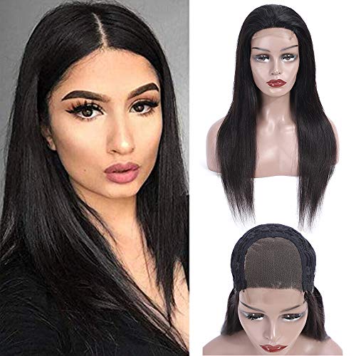 4x4 Lace Closure Wig Straight Human Hair Wigs Free Part 100 Unprocessed Brazilian Virgin Human Hair Natural Black Lace Front Wig For Women 22 Buy Online In El Salvador Originea Products