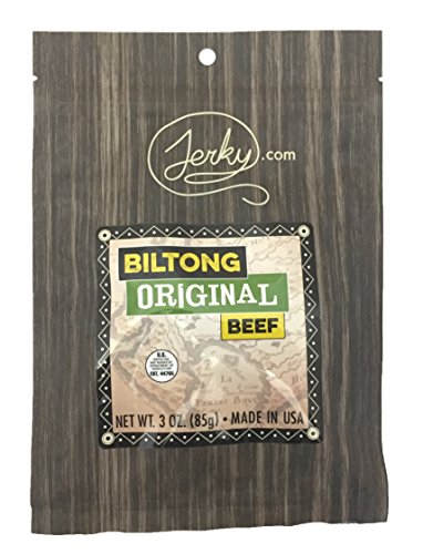 GRASS FED Original Biltong Jerky - 3 PACK - All Natural South African Style Biltong - The Best Biltong Jerky on the Market - 100% Whole Muscle Beef - No Added Preservatives, No Added Nitrates, No MSG and Sugar Free - 9 total oz.