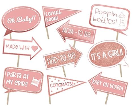 Amazon Com Baby Shower Photo Booth Props Rose Gold Baby Shower