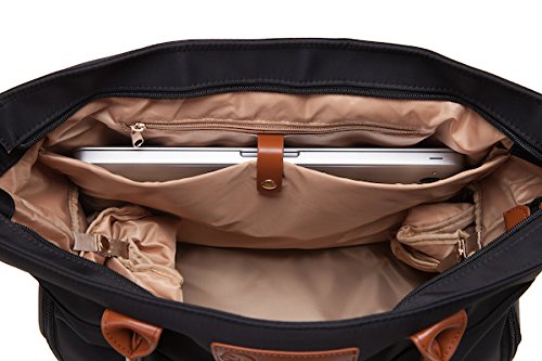 Sarah Wells Abby Breast Pump Bag with Real Leather Straps (Black)