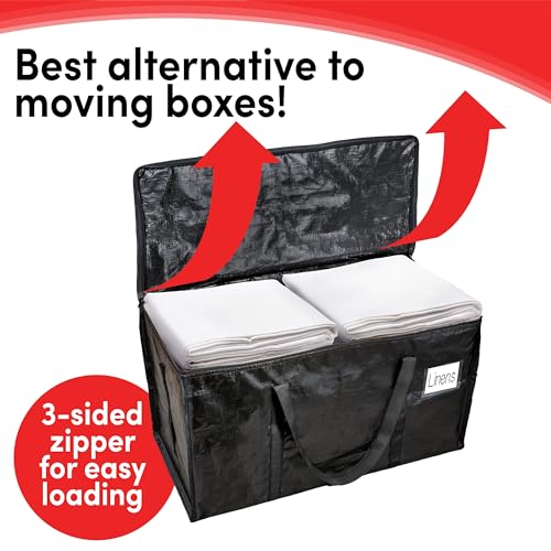 TERRIFI 4 Heavy Duty Extra Large Moving Bags, Stronger Handles, Durable Storage Packing Bags, Perfect for Transport, Ideal for Organizing and Packing
