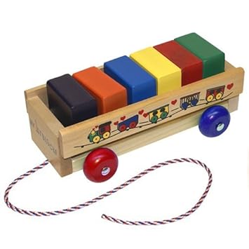 wooden blocks in wagon