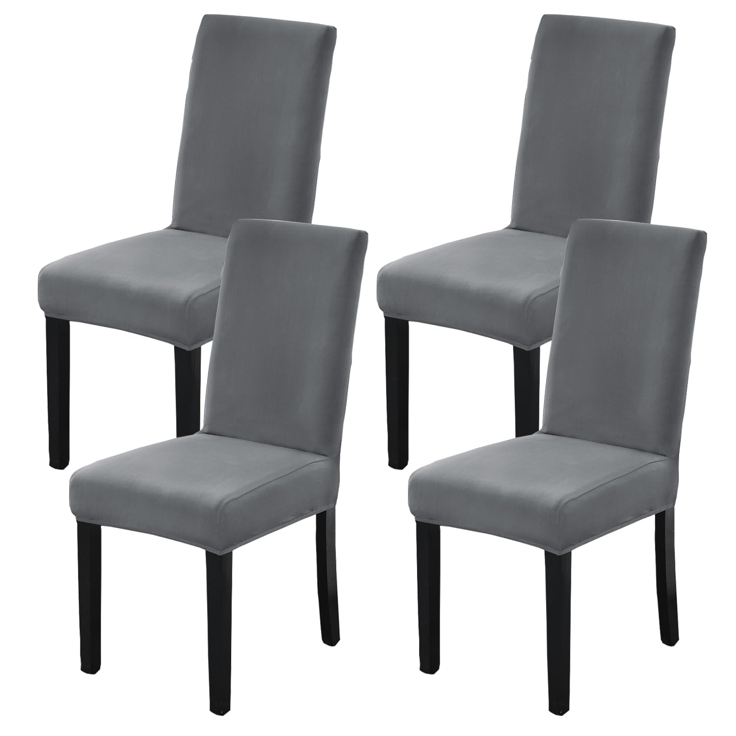 HZDHCLH Chair Covers Set of 4/6 Stretch Modern Chair Slipcovers for Dining Room Kitchen Wedding Party Washable Chair Protector(4pcs,dark gray)