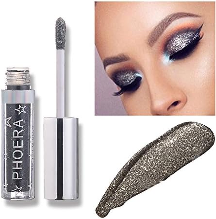 Glow Liquid Eyeshadow，ROMANTIC BEAR Waterproof Glitter Shimmer Liquid Eyeliner Sparkling Eyeshadow (midnight)