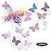 Butterfly Cake Toppers Kit (Set Of 11) Kids Girls Rainbow Birthday Party Supplies Baby Shower Cake Decorations