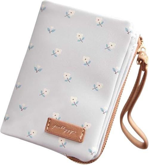 Amazon 花柄ミニ財布 レディース 二つ折り 人気 ストラップ付き 小さいウォレット かわいい 小花 小銭入れ コイン カードケース 女の子 お札入れ コンパクト プレゼント グレー 財布