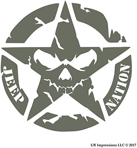 UR Impressions Gry Jp Nation Decal Vinyl Sticker Graphics for Jeep Grand Cherokee Wrangler Renegade SUV Wall Window Laptop|Gray|5.5 Inch|URI471