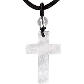 Justinstones Natural Gemstone Carved Cross Reiki Chakra Pendant Necklace 22 Inch