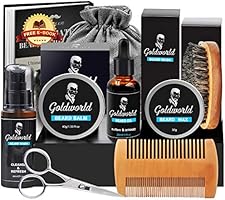 Beard Kit,Beard Growth Kit,Beard Grooming Kit w/Beard Mustache Wax,Beard Growth Oil,Beard Balm,Beard...
