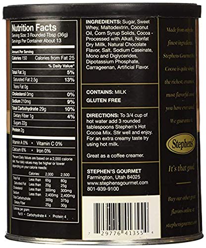 Stephen's Gourmet Hot Cocoa, Milk Chocolate, 16-ounce Canister