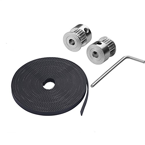 SIENOC 5m GT2-6mm open timing belt + 20T 2GT Pulley + Allen Key for 3D Printer