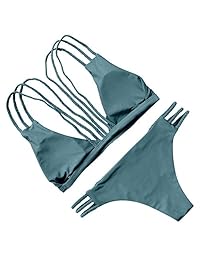 Traje de baño sexy ya la moda para dama Halter de OMKAGI, conjunto de bikini de dos piezas con pequeña tira