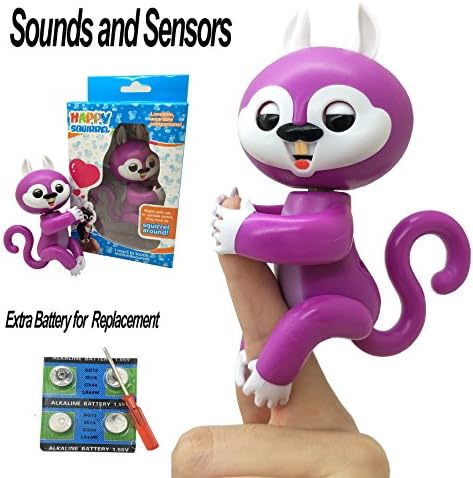 Prime Christmas Gift 2017 - Happy Interactive Squirrel VS Finger Toys - 6 Interactive Sensor Sound Functions Robot Toy Pet Toys for Kids - Finger Puppets Best Toys 2017 (8 batteries+driver)
