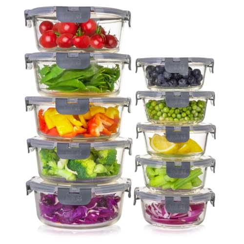 Igluu Meal Prep Boxen Glas, rund (10er-Pack) – 400 & 950ml
