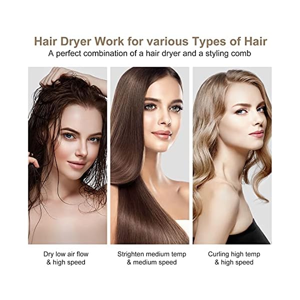 UBEGOOD-Hair-Dryer-Hot-Air-Brush-5-in-1-Hot-Air-Brush-with-3-Temperatures-Negative-Ion-Hot-Air-Comb-Multifunctional-Hot-Air-Brush-Hair-Dryer-Brush-Styling-Brush-Hair-Dry-for-All-Hair-Types UBEGOOD Hair Dryer Hot Air Brush, 5 in 1 Hot Air Brush with 3 Temperatures Negative Ion Hot Air Comb Multifunctional Hot…