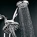 HotelSpa 30-Setting 3-Way Spiral Rainfall Handheld Shower Head Combo with On/Off Pause Switch and 5-7 Feet Stretchable Stainless Steel Hose - Chrome