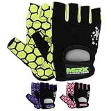 MRX Ladies Weight Lifting Gloves Women Fitness Training Exercise Glove Crossfit Multi Colors (Green/Black, Medium)