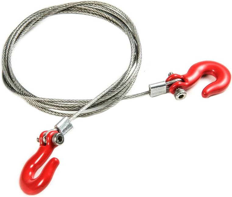 Steel Tow Rope with Hooks RC Crawler Accessories for 110 Axial SCX10 CC01 D90 D110 TF2 RC