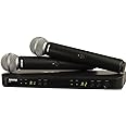 Shure BLX288/SM58 Wireless Microphone System - 14-Hour Battery Life, 300 ft Range, UHF | Includes (2) SM58 Handheld Vocal Mics, Dual Channel Receiver | H9 Band (BLX288/SM58-H9)