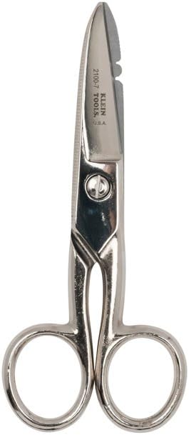 Klein 2100-7 "Nickel Plated" Electrician's Scissor, Silver, Pack of 1 - Image 3