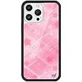 Wildflower Cases - Compatible with Apple iPhone 16 Pro Max | Protective Black Bumper, 4ft Drop Test Certified, Women Owned Small Business | Sandy Liang Collab | Starry Plaid - Pink Dainty Cute Trendy