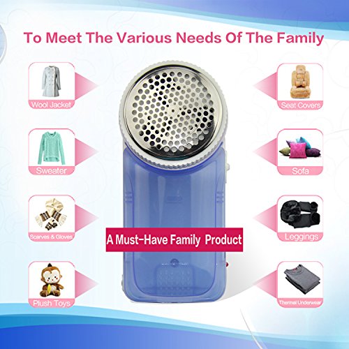 KOODER Rechargeable Sweater Shaver,Fabric Shaver, Lint Remover. Easy to Carry.Suitable to Use on Pilling Surfaces, Such As Sweater, Coat, Glove, Scarf,and Much More! (Blue)