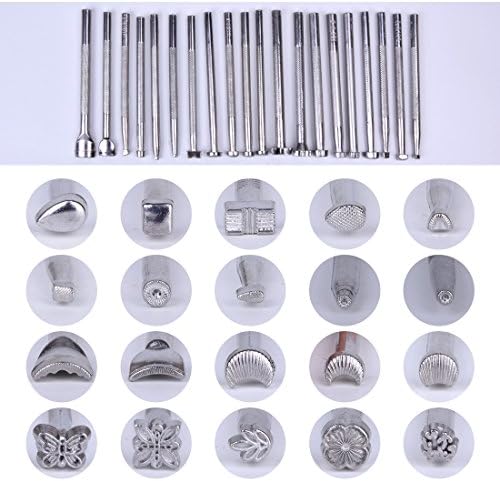 Hotusi 20pcs DIY Leather Working Saddle Making Tools Craft Tool Kits for Leather Craft Working