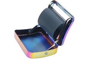 Yiasangly Metal Automatic Cigarette Tobacco Smoking Rolling Box, Portable Metal Cigarette Roller Machine, 70mm, Colorful - Random Pattern