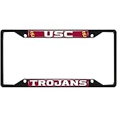 FANMATS 31281 Southern California Trojans Metal License Plate Frame Black Finish