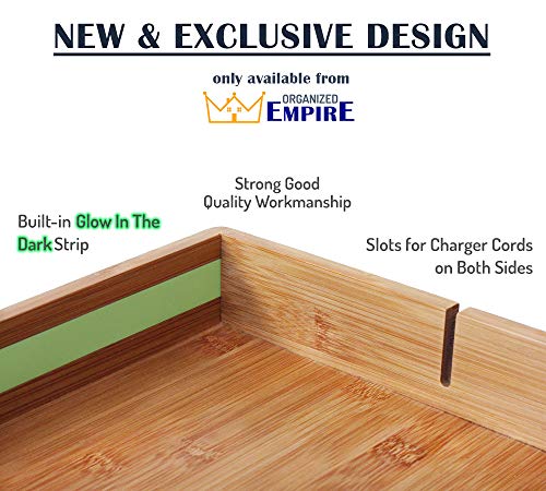 Bunk Bed Shelf for Top Bunk with Glow in The Dark Wayfinding Strip. Easy to Install Kids Bed Shelf Attachment & Bunk Buddy. Bedside Shelf Organizer or Bunk Bed Tray Table - Dorm Loft Bed Accessories