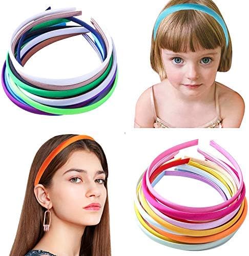 Candygirl 26pcs Satin Headbands for Girls DIY Alice Band for Baby Girls Headbands Colourful Ribbon Covered Head Band - Image 4