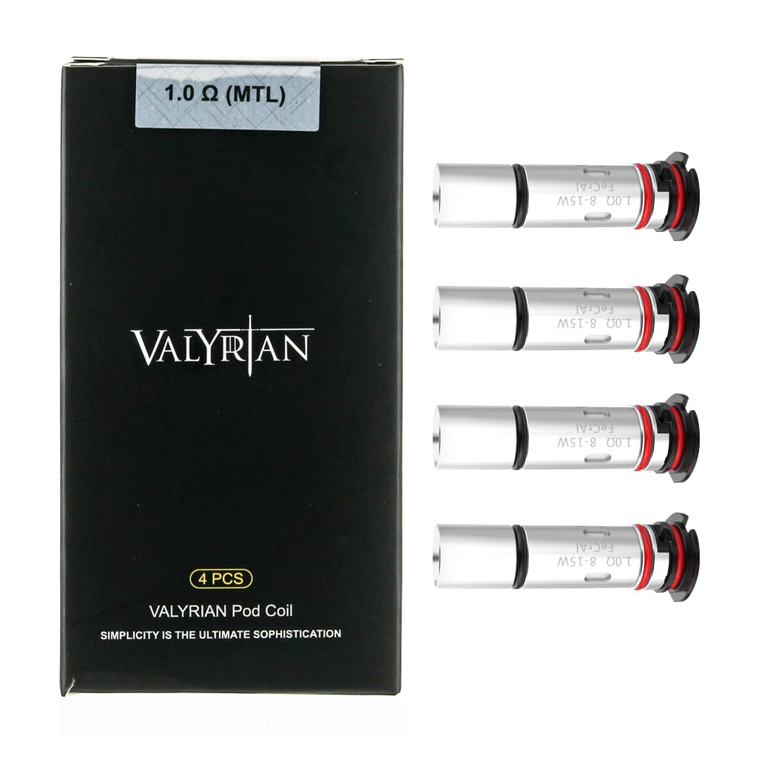 Uwell Valyrian POD Replacement Coils, MTL,1.0 ohm, Work with Valyrian Pod Kit Only, Pack of 4, No Nicotine