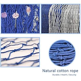 band Decorative Fishing Net Wall Decor with Seashells Nautical Style Wall Hangings Ornaments Mediterranean Style… 51IsTAEqQXL