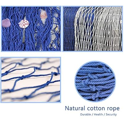 band Decorative Fishing Net Wall Decor with Seashells Nautical Style Wall Hangings Ornaments Mediterranean Style… 51IsTAEqQXL