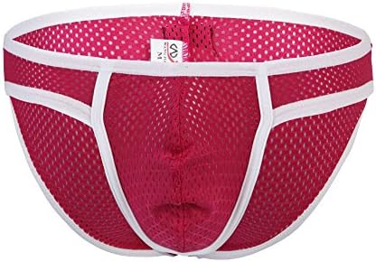 XINHUXIN Men Briefs, Men Soild Mesh Thongs Briefs Shorts Bulge Underpants G-String Breathable Triangle Underwear