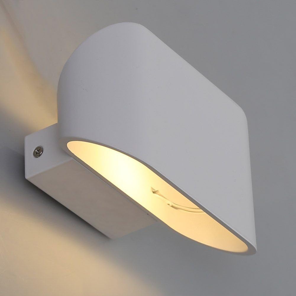 Lightess 5W Modern Wall Light Up and Down Wall Lamp Aluminium White