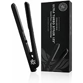 Evalectric Ultra Turbo 1.25 Inch Ceramic Flat Iron - Dual Voltage - Black | Ceramic Floating Plates - Negative Ion Technology - Heats upto 460 F - Travel Friendly Hair Straightener