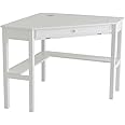 SEI Furniture Space Saving Corner Computer Slide Out Keyboard Tray Desk, White