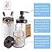 Mason Jar Bathroom Accessories Lids Set(4pcs) - Jar Not Included - Soap Dispenser,Toothbrush Holder,and Apothecary Storage Jars Lids for Regular Mouth Mason Jars - Rustproof Stainless Steel，Bronze