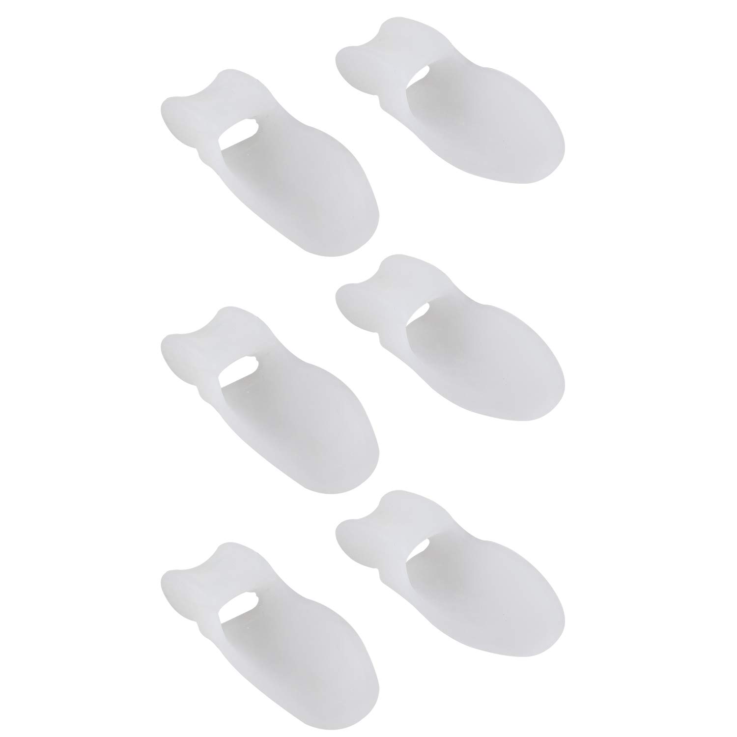 Futheda 3 Pairs Silicone Gel Toe Separator and Straightener Bunion Stretchers Spacer Hammer Toe Corrector Protector Unisex Foot Care for Mallet Toes Claw Toes Curled Toes (Big Toe, White)