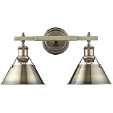 Golden Lighting 3306-BA2 AB Orwell Bath Fixture, Aged Brass
